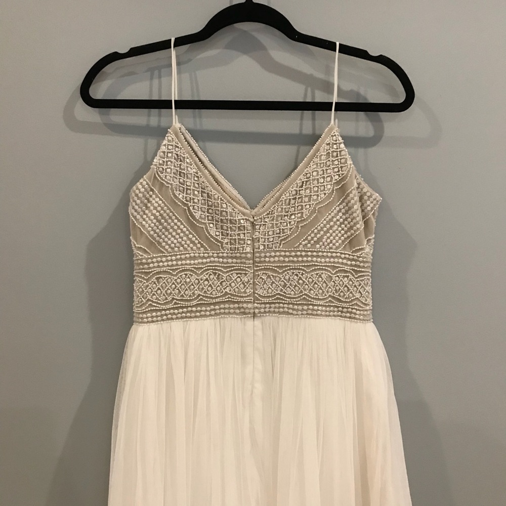 Adrianna Papell Naya dress gown Ivory silver tulle - Picture 6 of 8